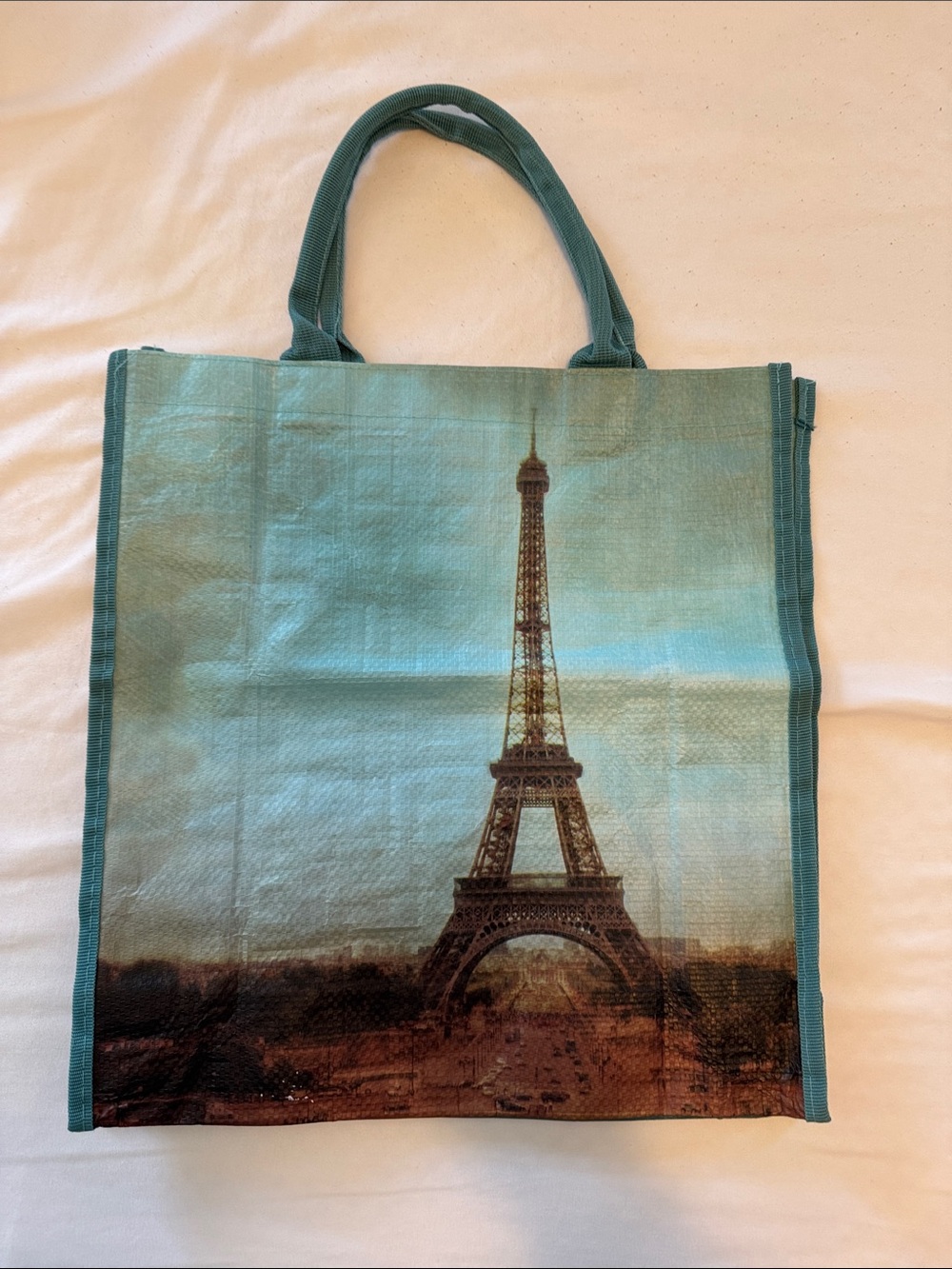 Papyrus Teal Eiffel Tower Tote